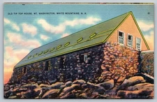 Old Tip Top House Mt. Washington White Mountains Linen Postcard