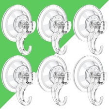 Suction Cup Hooks 6 Pack Suction Hooks Reusable Powerful Waterproof Heavy Duty V