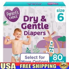 Dry Gentle Diapers Size 6 80 Count Hypoallergenic Leak Protection Stretchy Sides