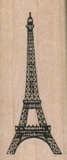 Eiffel Tower/Small 1 x 2 1/4'' Mounted Rubber Stamp, Steampunk Stamp