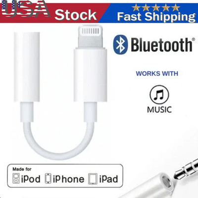 For Apple iPhone Headphone Adapter Jack 3.5mm Aux Cord Dongle