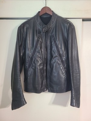 Maison Martin Margiela 5 Zip Leather Jacket Horsehide Sz 50IT 40US