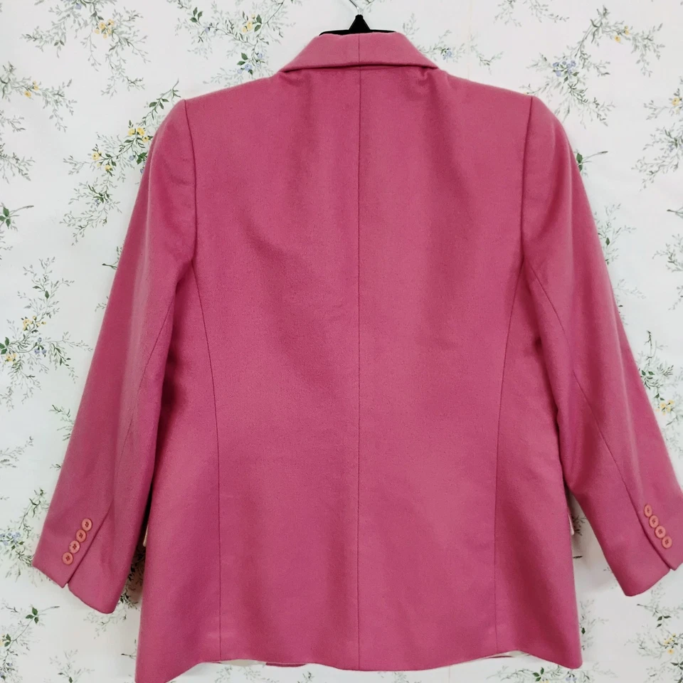 Кашемировый женский блейзер Austin Reed ярко-розовый размер 10 сделано в США  - Изображение 4 из 4