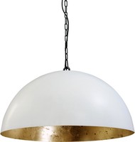 Xxl HäNgelampe Weiß Ø80Cm H:38Cm E27 Innenschirm Gold Handarbeit Pendelleuchte