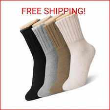 iCamter 4 Pairs Womens Wool Socks - Soft, Thick, Warm Thermal Boot Winter Socks
