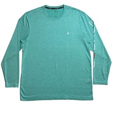 Spyder Swim Rash Guard Shirt Mens Large Teal UPF 50 Long Sleeve Surf Quick Dry