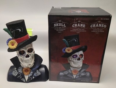 14'' Skull W/Color Changing LED Eyes   Halloween / Day of the Dead from Costco