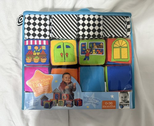IQ Baby Discovery Toys Interactive Learn Plush Knock-Knock Vintage 16 Toy Blocks