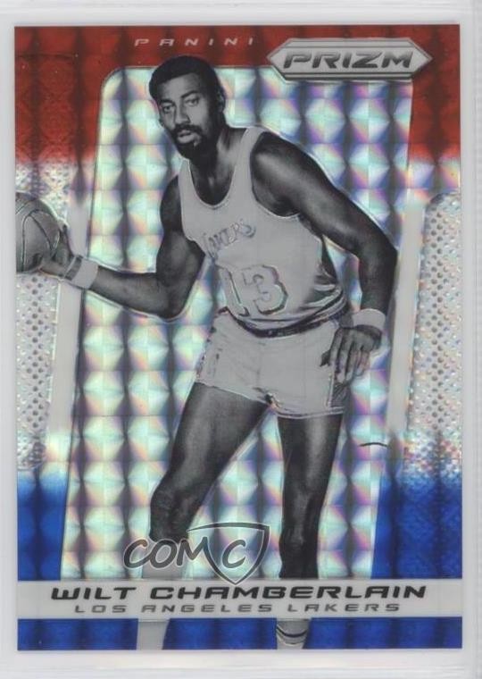 2013-14 Panini Prizm Red White & Blue Mosaic Wilt Chamberlain #257 HOF 2zu