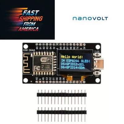 NodeMCU ESP8266 Development Board 0.96 Inch OLED Display CH340 Driver Module