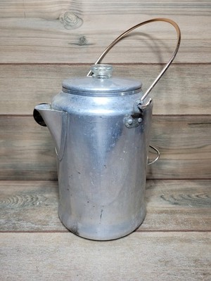 Vtg COMET 20 Cup Aluminum Coffee Pot Percolator Copper Handle Stove Top  Camping | eBay