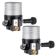 3-Way Lamp Socket Replacement, Turn Switch Knob, UL Listed, Low-Medium-High Sett