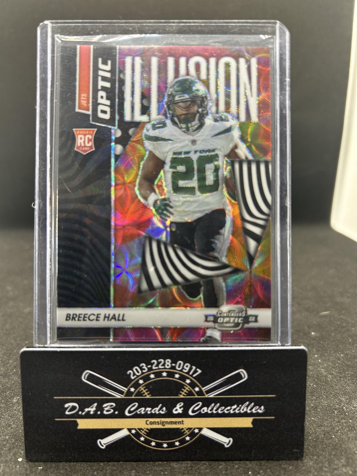 Breece Hall Panini Contenders Optic Optic Illusion #OI23 Black Scope