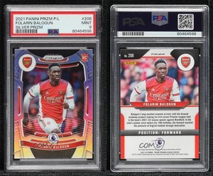 2021-22 Panini Prizm Premier League Silver Folarin Balogun PSA 9 MINT Rookie RC