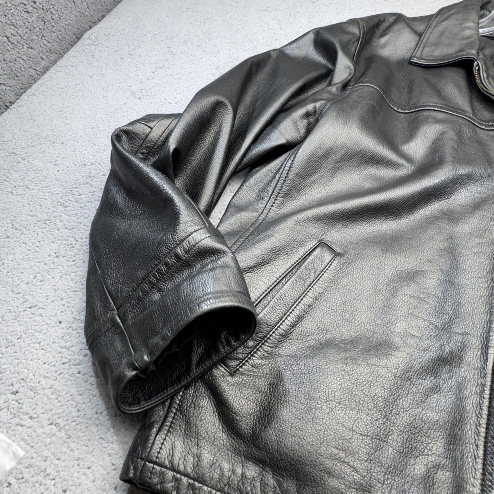 Rainforest Leather Jacket Men Extra Large Biker F… - image 8