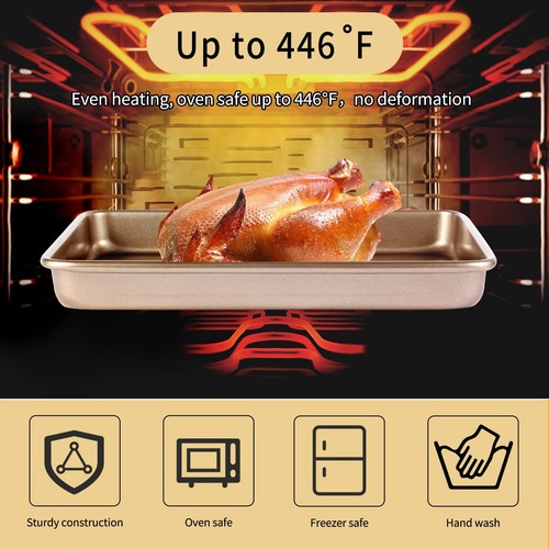 Baking Sheet Tray 9x11 Inch Cookie Sheet Nonstick, 2-Pack Heavy Duty Small Ba... - 第 4/8 張圖片