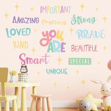 Inspirational Quote Wall Decal, Affirmation Sticker for Girl Room