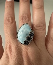 Silver RING 950 Peruvian Handcrafted With natural turquoise Stone