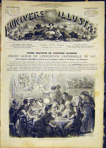 Original Old Antique Print King Fete Lix French 1868 19th Century