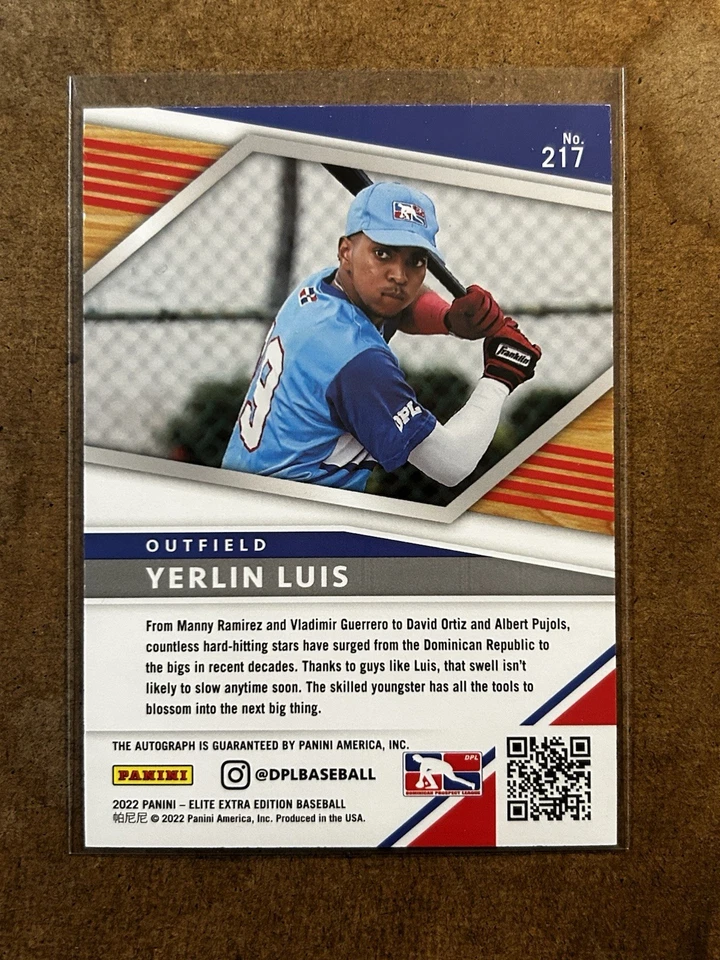 2022 Panini Elite Extra Edition Yerlin Luis #217 Signatures (AU, RC) - Image 2 of 2