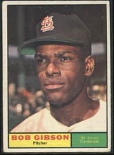 1961 Bob Gibson Topps #211 St. Louis Cardinals VG-EX