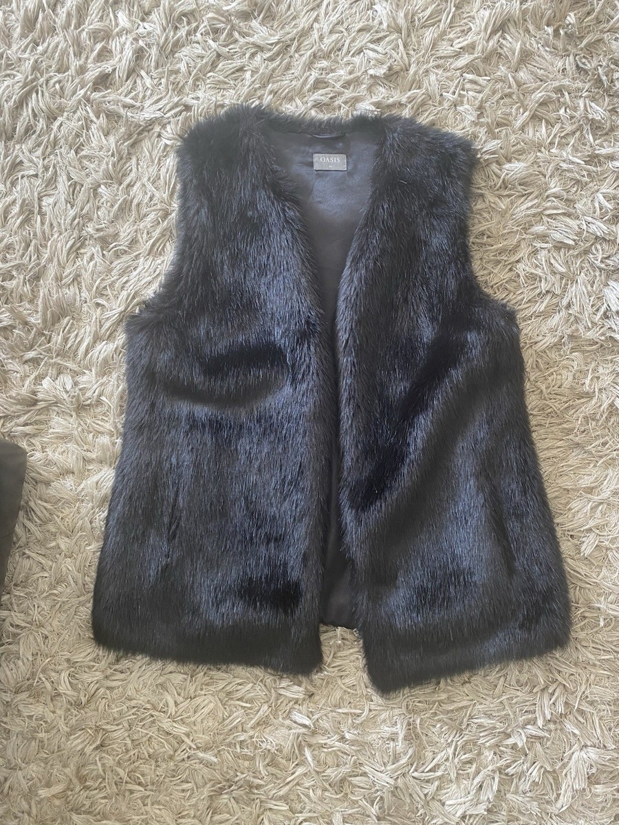 Oasis Faux Fur Gilet Size Medium UK