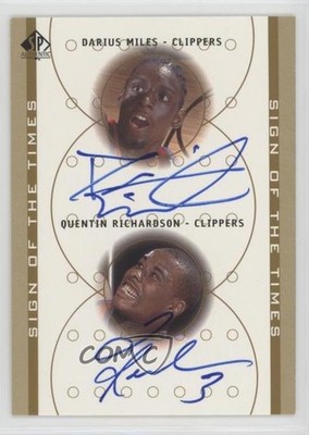 2000-01 SP Authentic Darius Miles Quentin Richardson #DA/QR Auto 0rz1