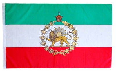 Iran Persien Flagge Fahne 150x90cm Löwe Royal Hissflagge Stab Shahzeit Pahlavi