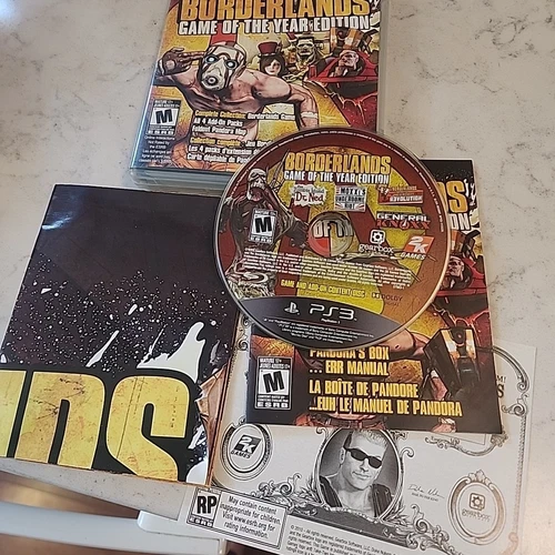Borderlands Game Of The Year PS3 Complete CIB Map Poster Tested