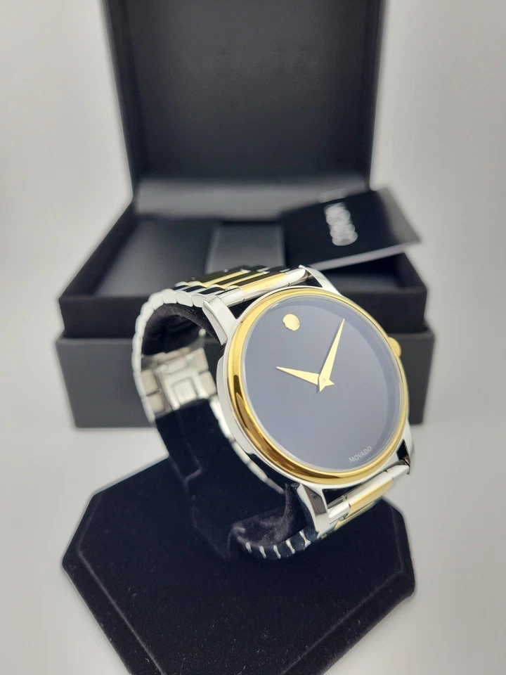Reloj suizo para hombre Movado Classic Museum esfera negra dos tonos 2100016 (precio de venta sugerido por el fabricante 995 USD) Foto 3 de 4