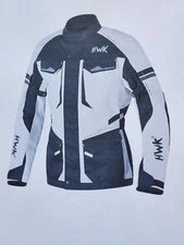 HWK Motorcycle Jacket Men's Adventure Touring White 3XL with CE Armor Protection