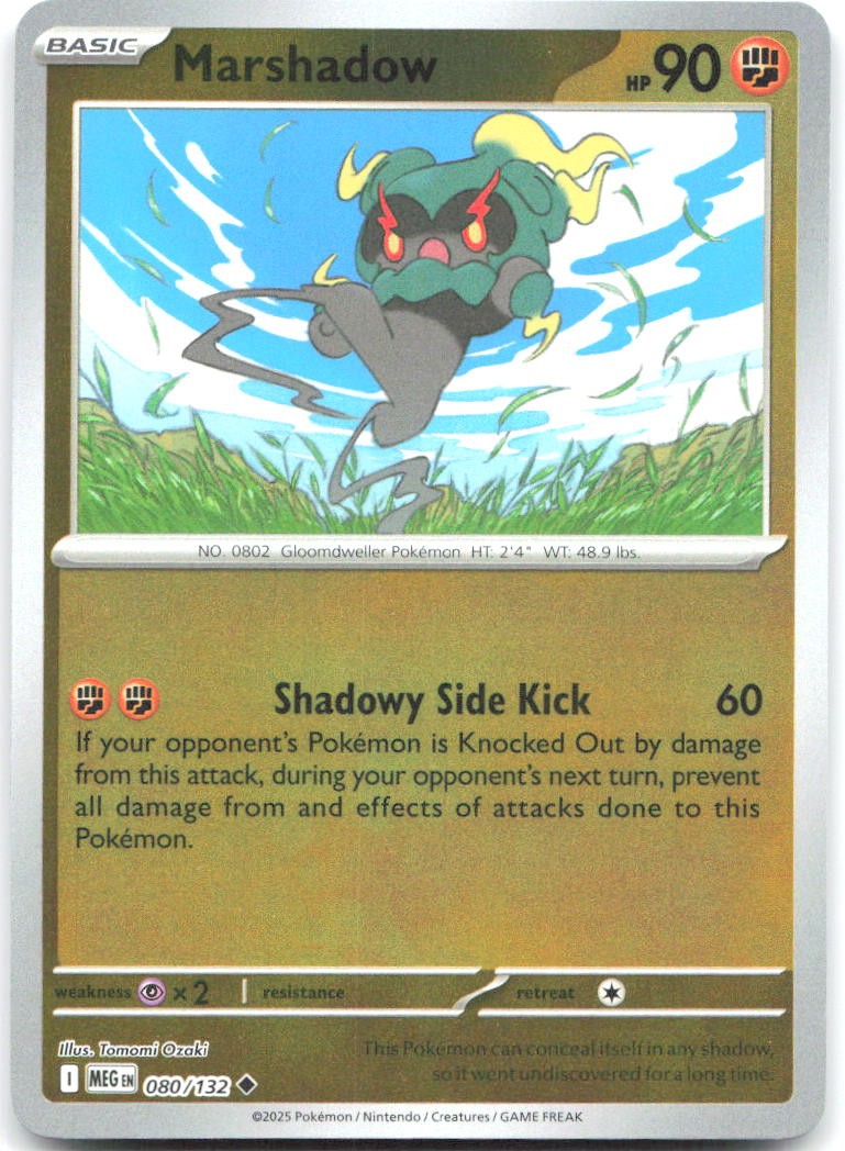Marshadow - 080/132 Reverse Holo Uncommon ME01: Mega Evolution 080/132 NM
