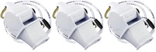 Fox 40 Sonik Blast CMG 3-Chamber Pealess Whistle + Lanyard, White (3-Pack)