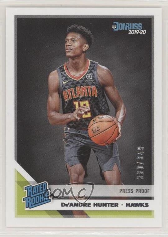 2019 Panini Donruss Rated Rookie Press Proof Silver 330/349 De'Andre Hunter 1u6