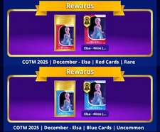 ELSA Topps Disney Collect CHARACTER OF MONTH COTM RED+BLUE 18 CARD SET December