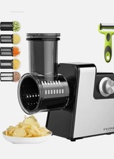 Powerful 650W Electric Cheese Grater, Automatic Cheese Shredder with 5 Different