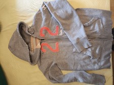 Hollister Sweatjacke mit Kapuze Gr M Grau Kapuzenjacke