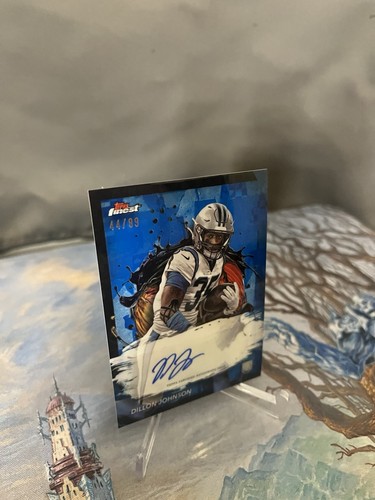 2024 TOPPS FINEST DILLON JOHNSON ROOKIE AUTO REFRACTOR SP /99 PANTHERS - Picture 3 of 8