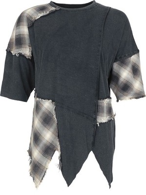 Black Premium by EMP Damen Essential check T-Shirt schwarz