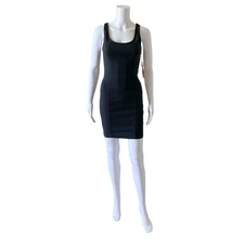 Haute Monde Womens Medium Black Sleeveless Bodycon Tank Sheath Dress NWT 