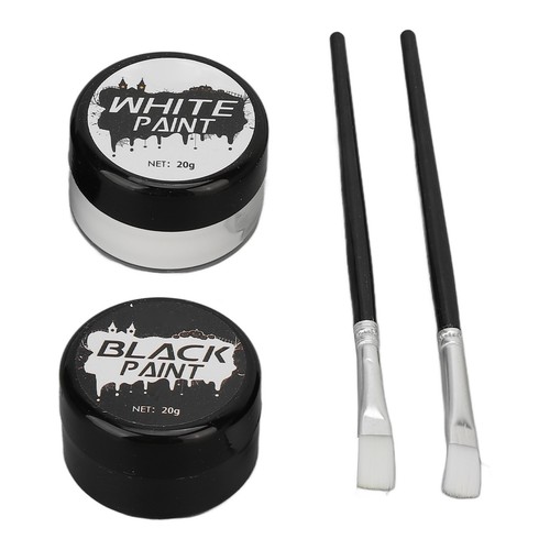 Halloween Face Painting Kit Black And White Highly Pigmented Face Body Paint RYZ - Picture 7 of 23