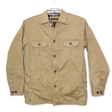 Vtg ST. JOHN'S BAY Men's Tan Cotton Flannel Lined Chore Barn Coat Jacket Sz M