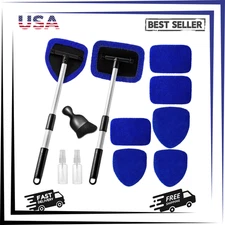 11Pcs Windshield Cleaner Tool, Car Window Cleaning Wash Kit with 6 Reusable Micr