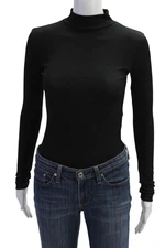 Zara Trafaluc Womens Long Sleeve Mock Neck Bodysuit Black Size S