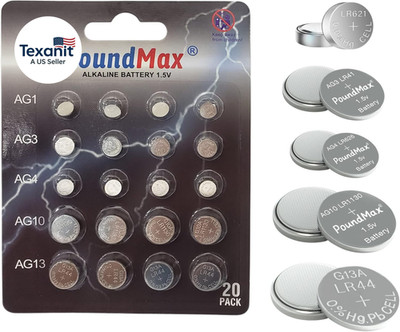 AG1 / AG3 / AG4 / AG10 / AG13 Batteries 1.5V Alkaline Battery - 20 Count