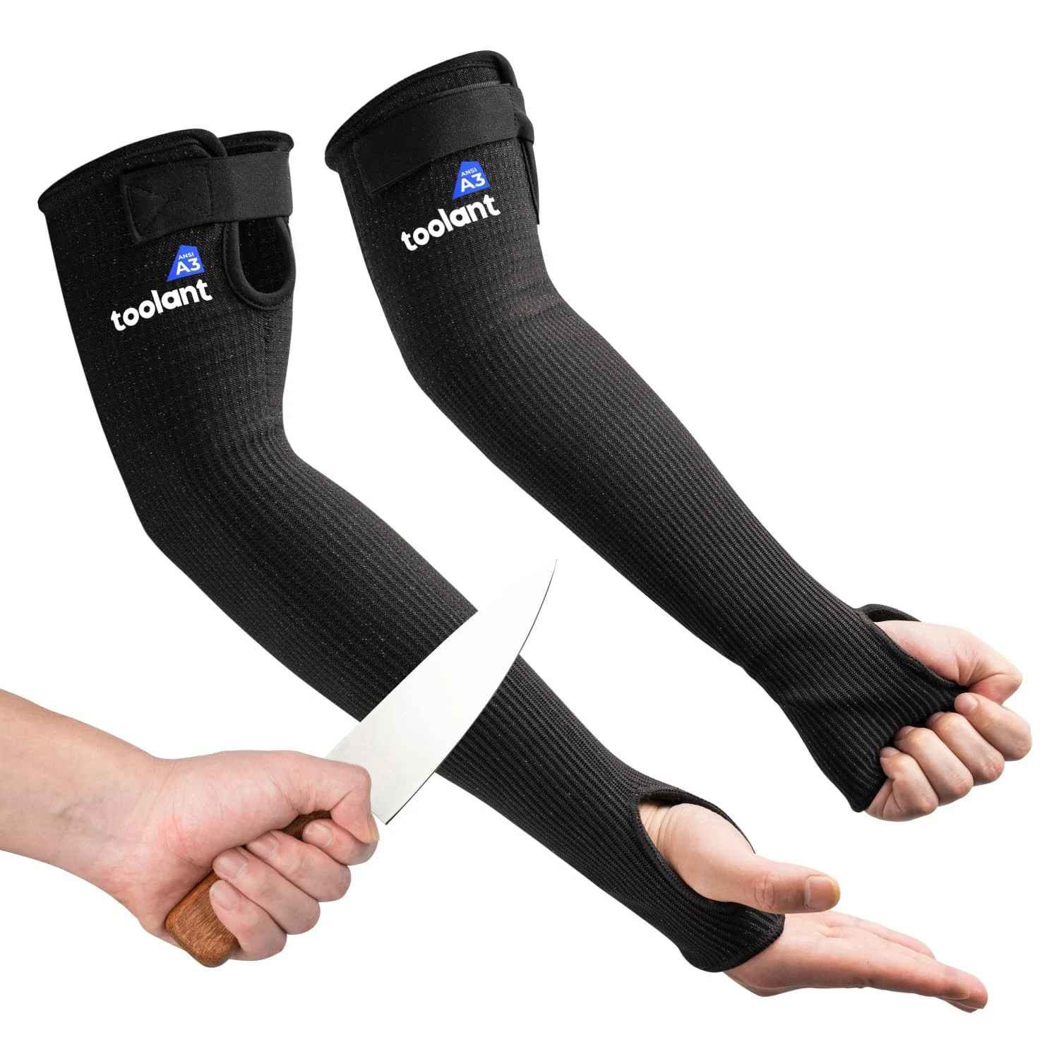 Cut Resistant Farmers Sleeves with Thumb Hole, Protective Arm Sleeves, for Ga...