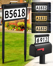 Solar Address Sign, House Numbers for outside Light up Double Sided, 3 Colors LE