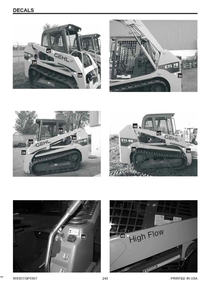 60 70 80 Compact Track Loader Service Parts Manual Fits Gehl CTL60 CTL70 CTL80 P - Image 3 of 4