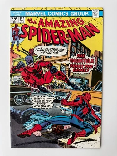 Amazing Spider-Man 147 Tarantula cover MVS present Marvel Comics 1975