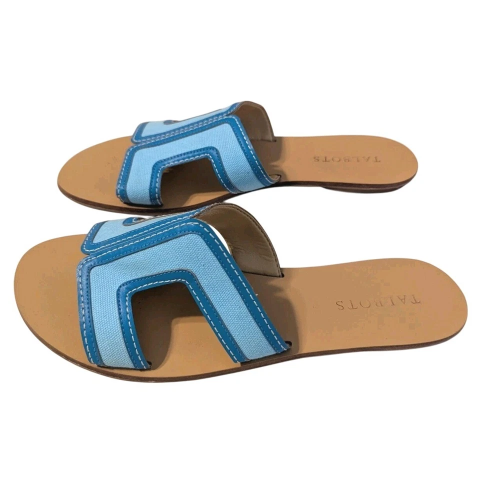 Sandalia plana sin cordones Talbots Hannah Slides azul turquesa para mujer 8 Foto 3 de 4